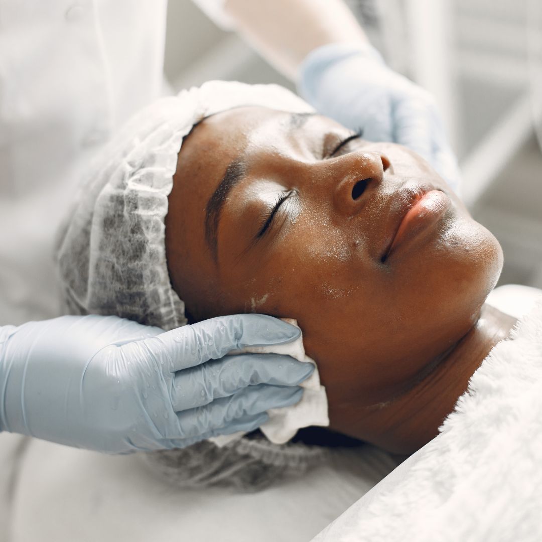 woman getting a facial