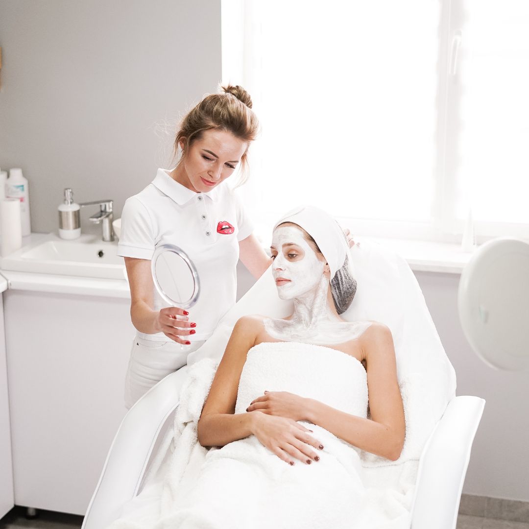 woman learning Esthetics