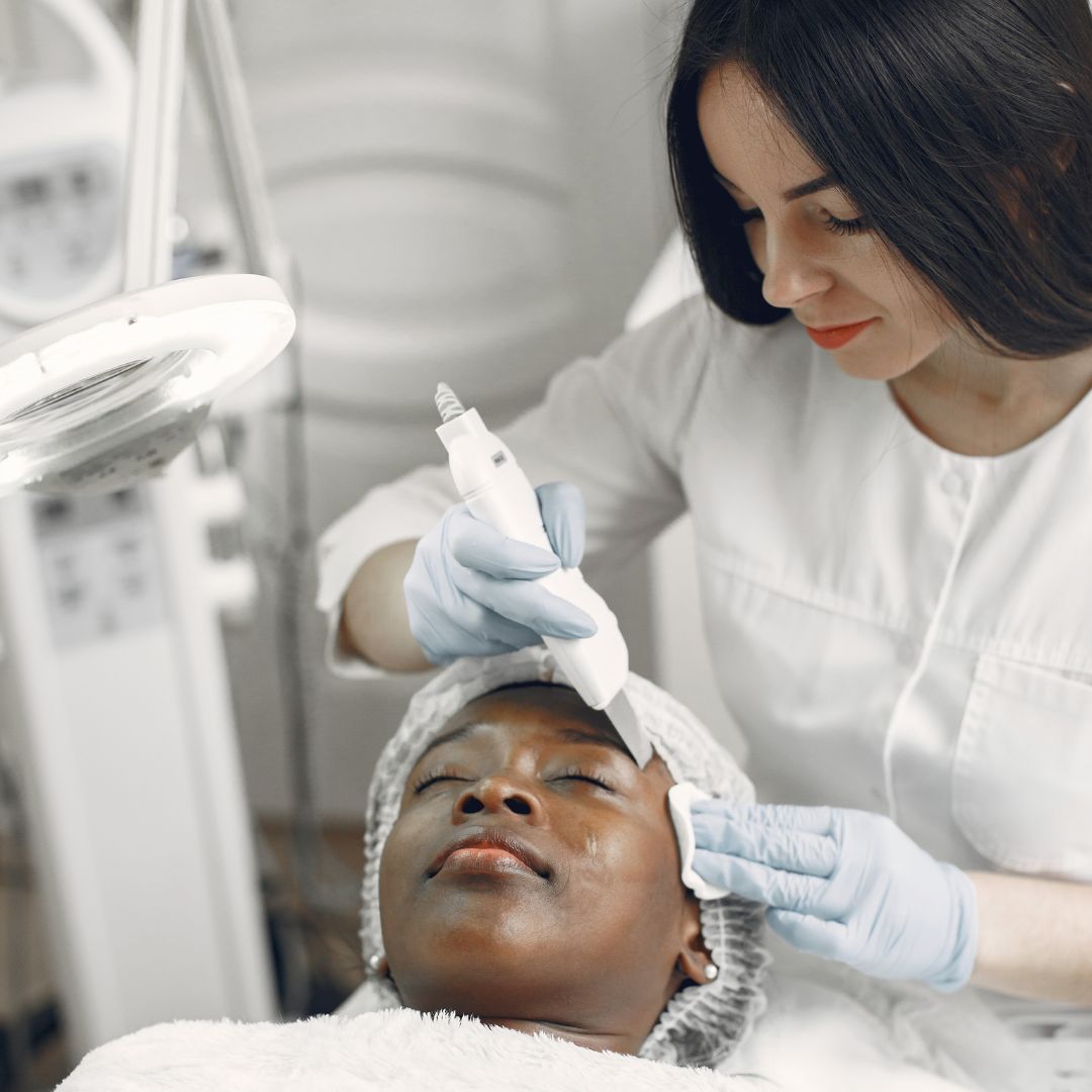 woman learning Esthetics