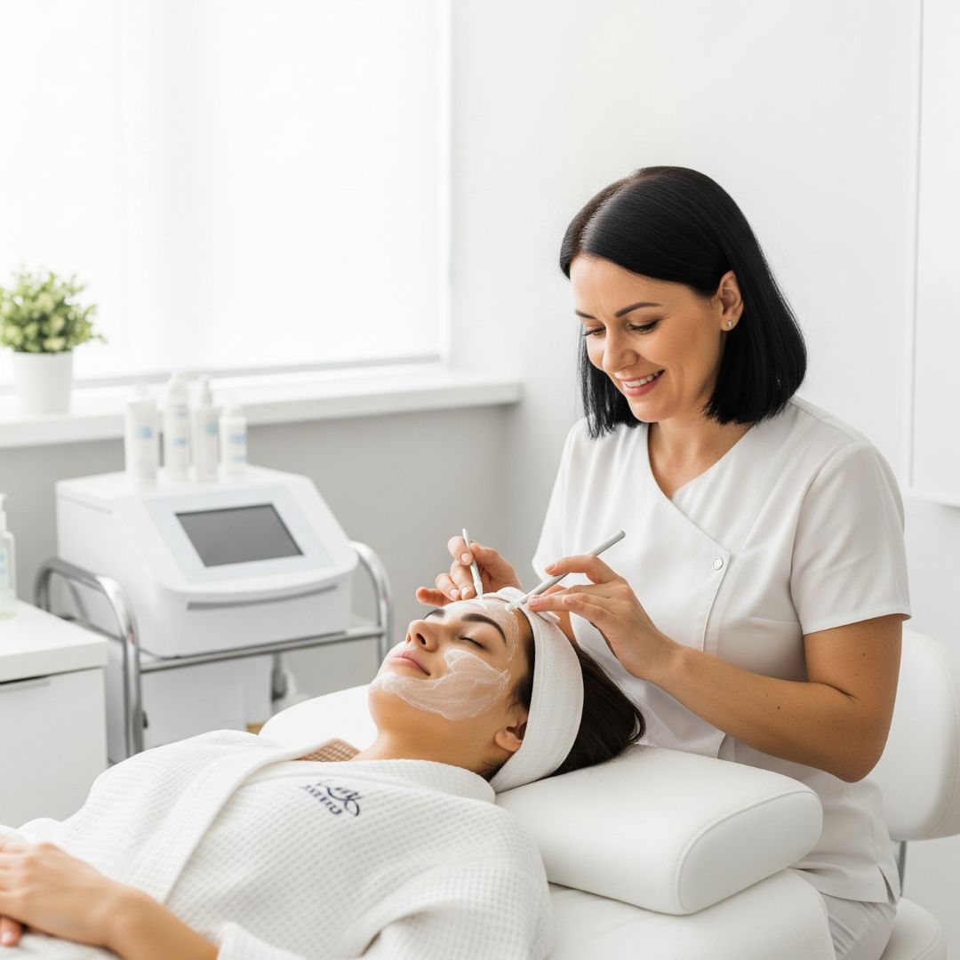 img of a woman getting a facial